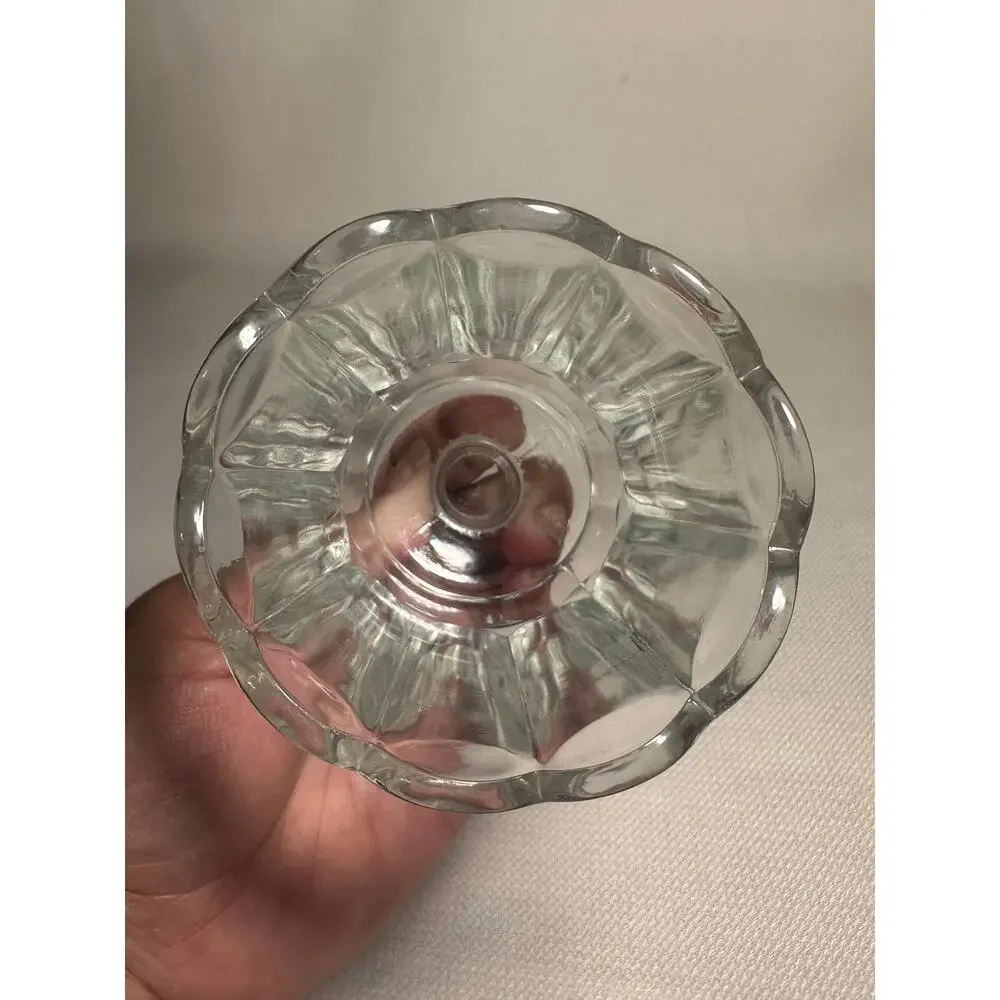 Vintage Homco Starlite Clear Glass Peg Votive Candle Holders Set of 2 USA